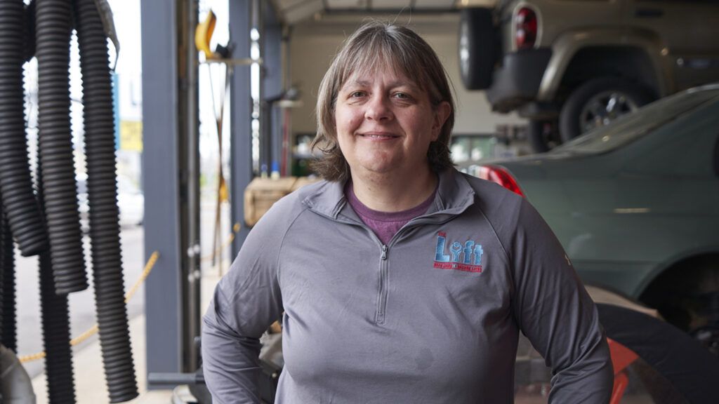 Cathy Heying, founder of Lift Garage; photo by Matthew Gilson