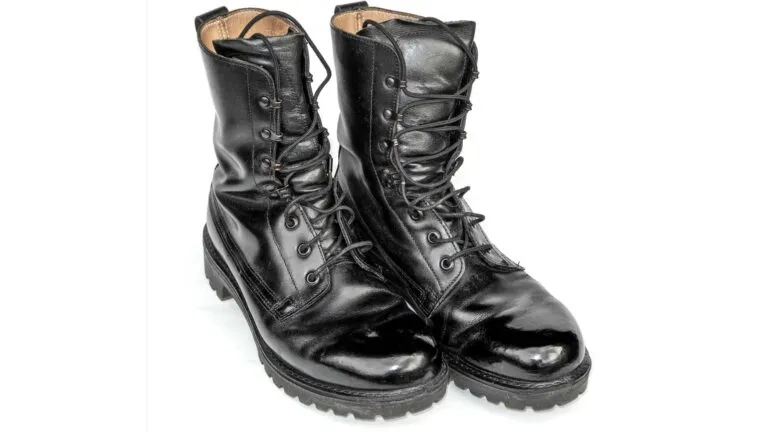 A pair of black combat boots; Photo credit: DAVID COLE/ALAMY