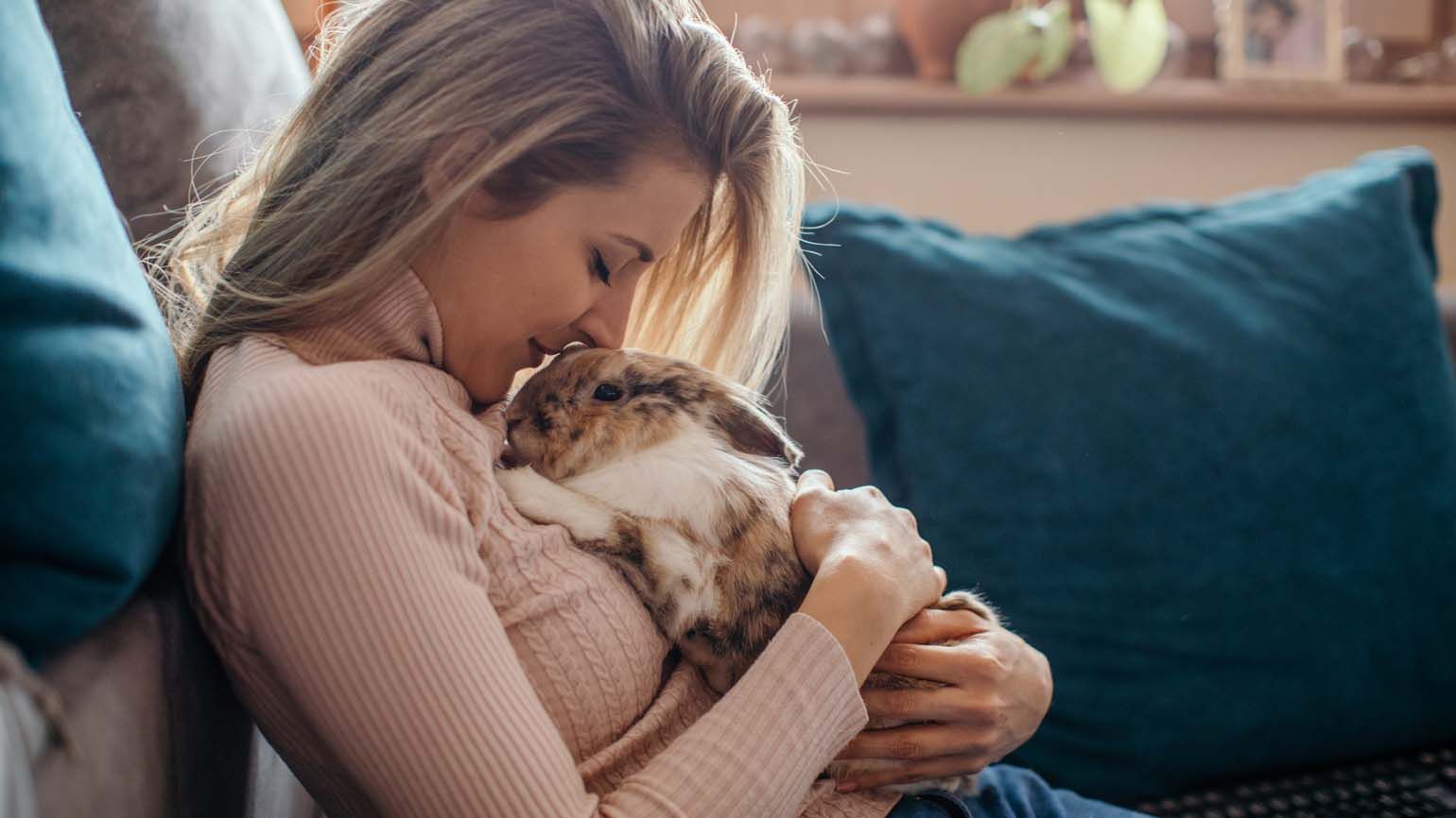 Rabbit and owner; Getty Images