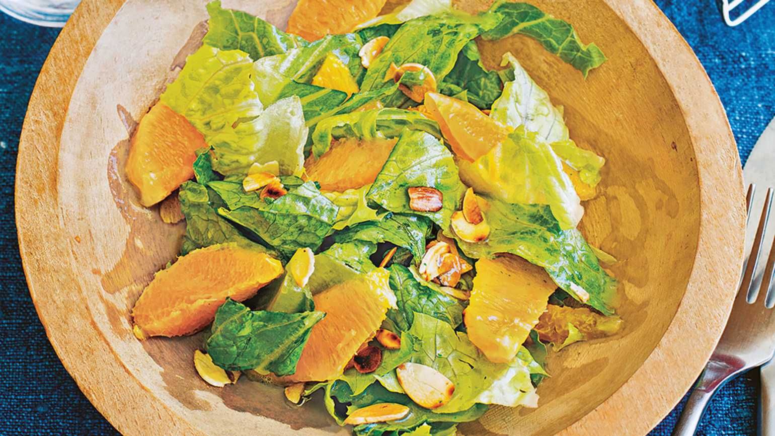 Orange-Almond Salad with Sweet Serrano-Lime Dressing (photo by Angie Mosier)