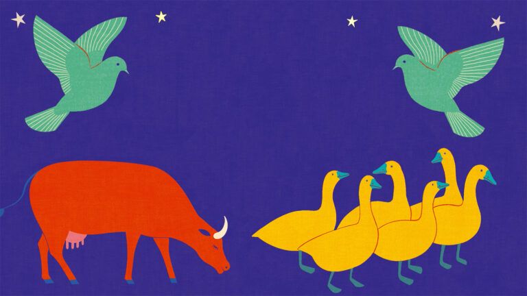 Artist Carole Hénaff's rendering of the animals of ‘The 12 Days of Christmas’