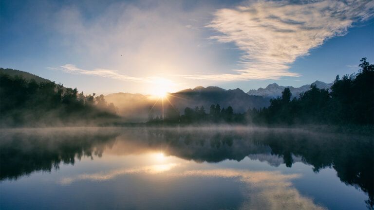 Sunrise at a lake