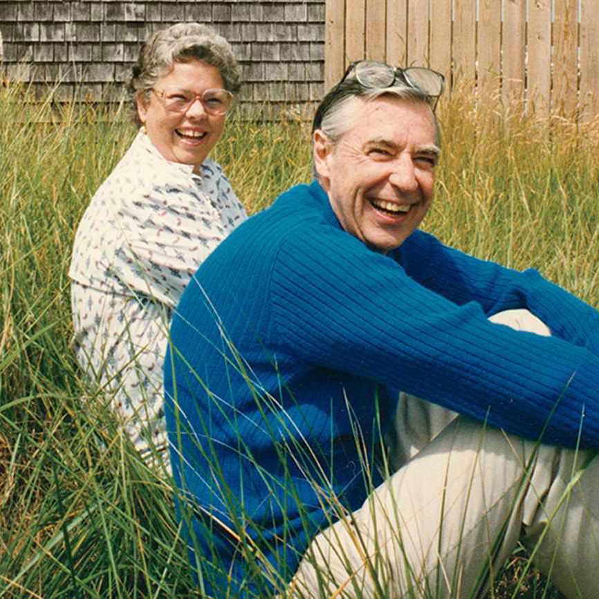Joanne and Fred Rogers outside of their home in Nantucket, Massachusetts