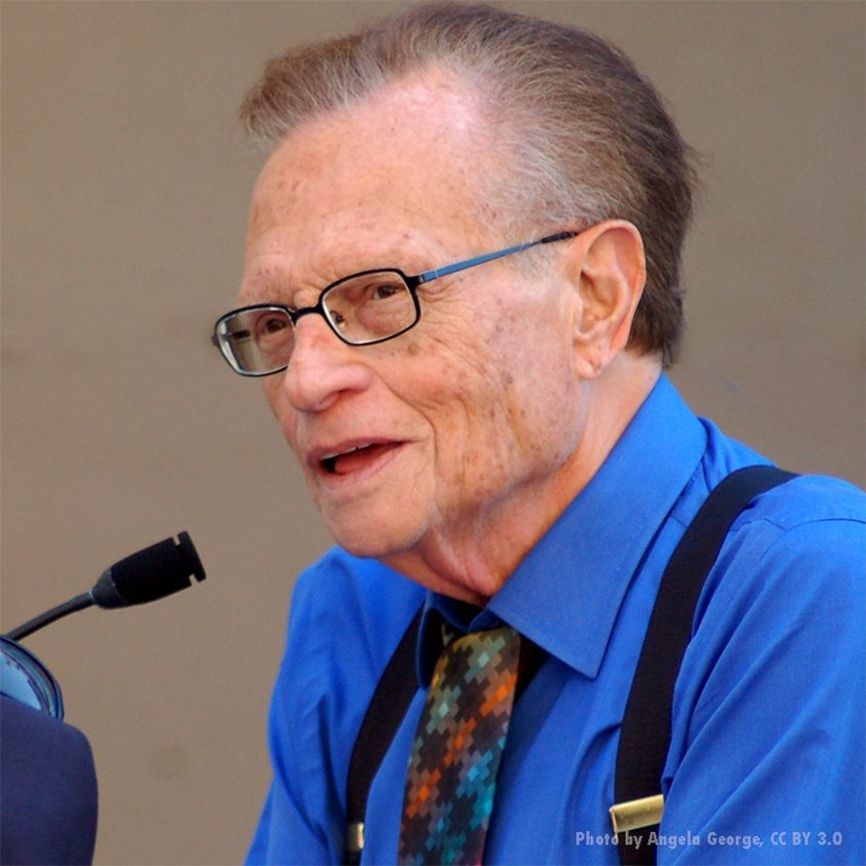 Broadcaster Larry King; photo by Angela George; Creative Commons Attribution 3.0