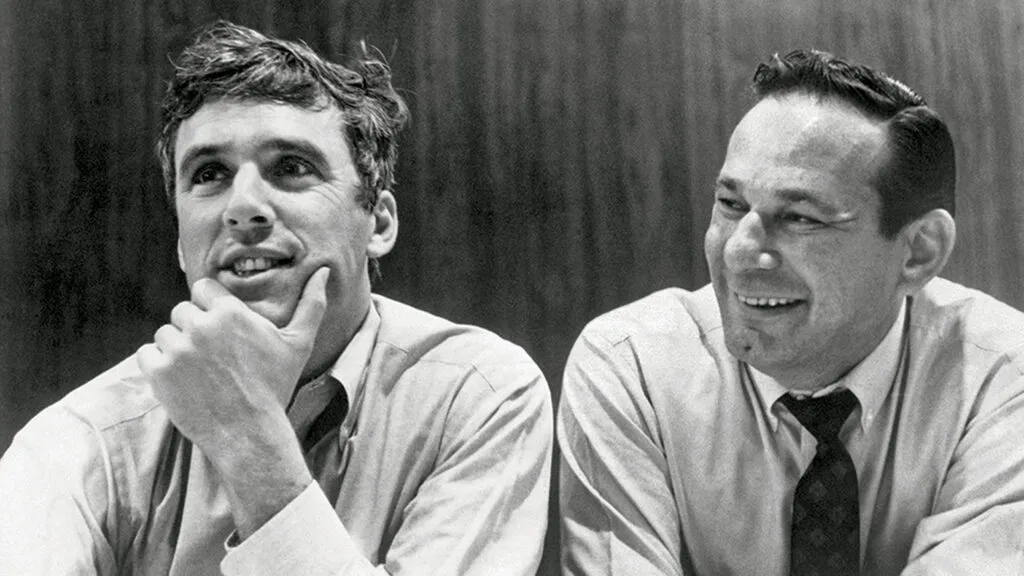 Lyricist Hal David (right) and composer Burt Bacharach; Bettmann Archive/Getty Images