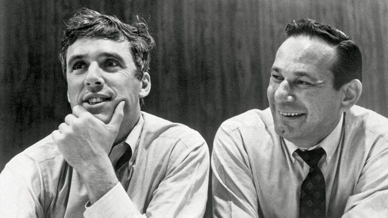 Lyricist Hal David (right) and composer Burt Bacharach; Bettmann Archive/Getty Images