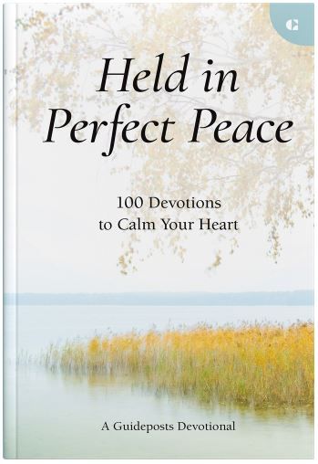 Cover of a spring devotional titled Held in Perfect Peace