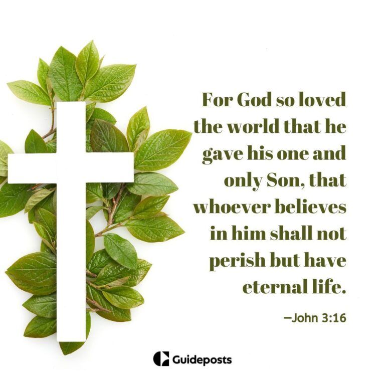Easter Bible verse stating For God so loved the world that he gave his one and only Son, that whoever believes in him shall not perish but have eternal life.