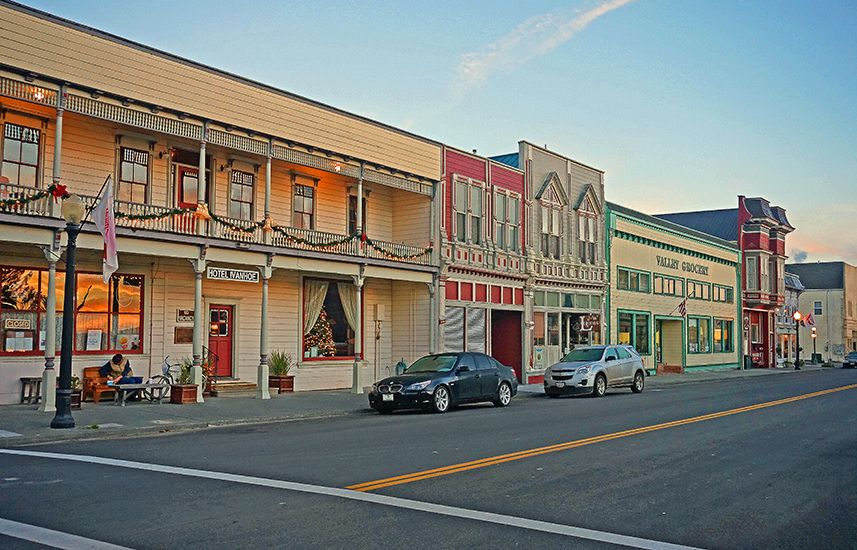 Well-preserved Victorian-era main street of Ferndale, California