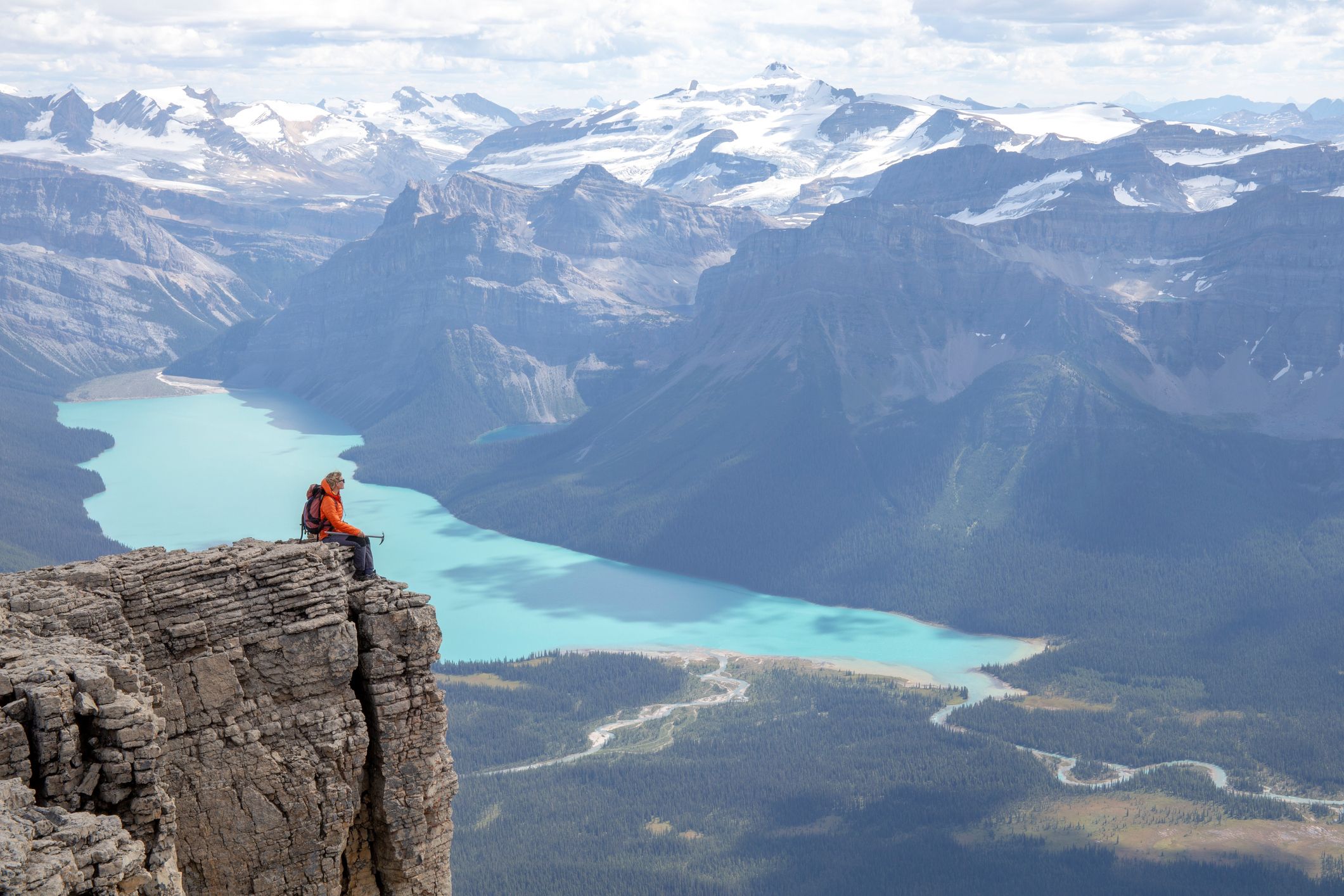 A mountaineer admiring the scenic view of nature; Getty Images