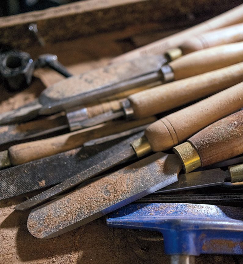 John's woodworking tools; photo by Randy Boverman