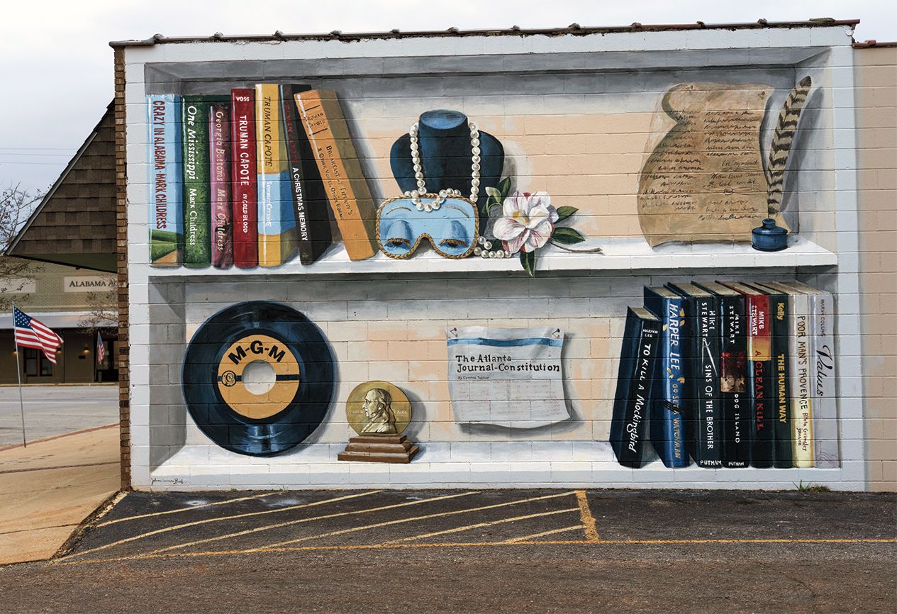Johnna Bush's mural 'Literary Giants'; photo by Michael A. Schwarz