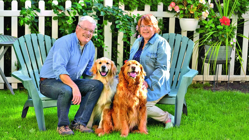 Mike and Peggy with their good boys, Pete (left) and Ernest