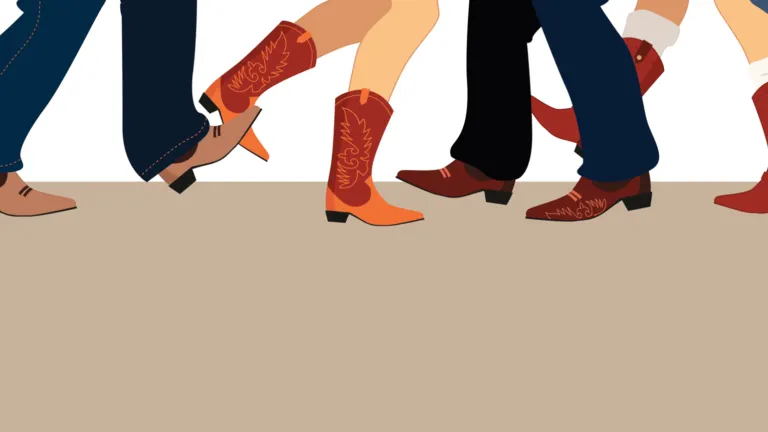 Illustration of legs square dancing; Getty Images