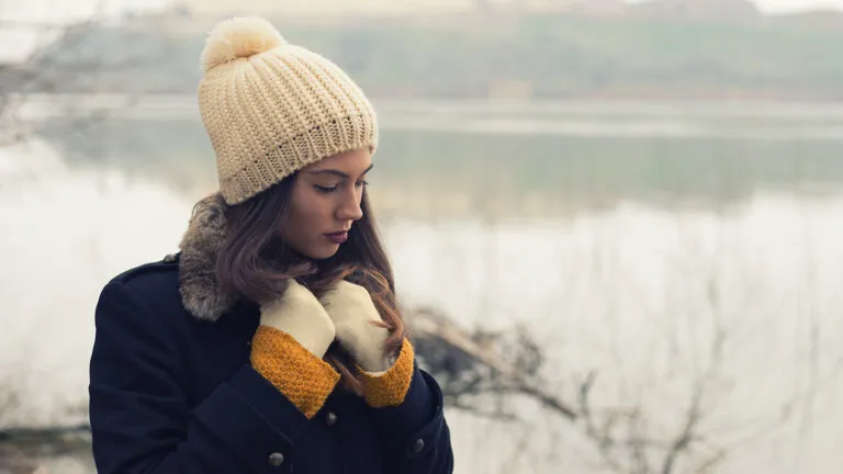 Peaceful woman outdoors