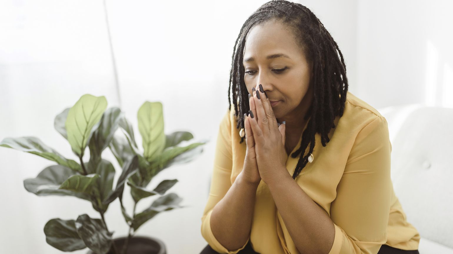 A woman prays