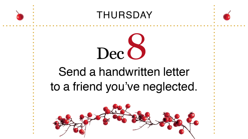 Advent, Day 12: Send a handwritten letter.
