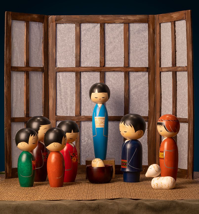 Kokeshi Doll Nativity
