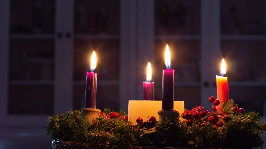Advent wreath with lit candles are advent facts