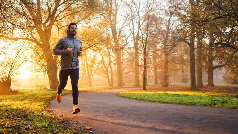 Man running in the park