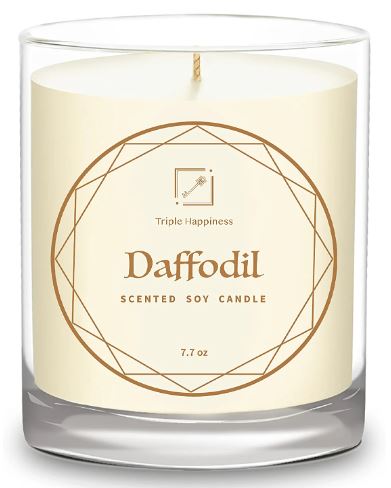 Daffodil soy candle lent gift