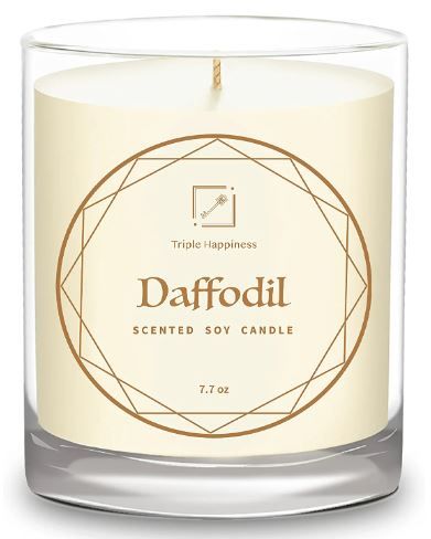 Daffodil soy candle lent gift