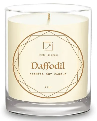 Daffodil soy candle lent gift