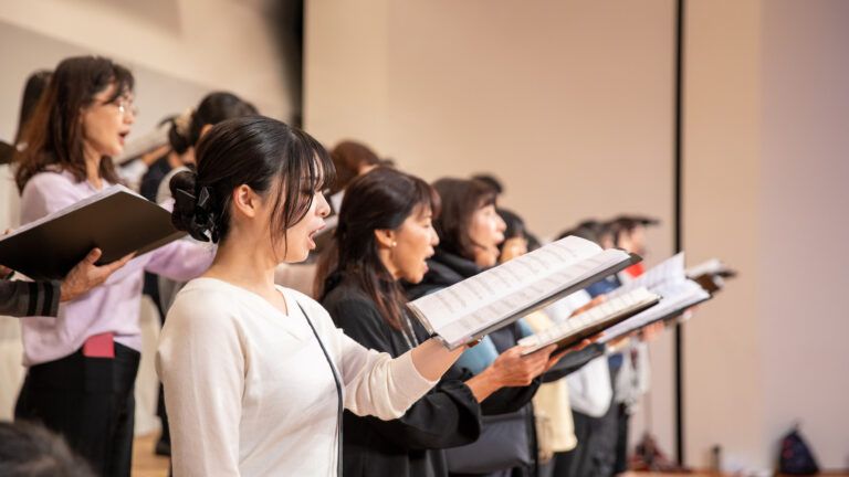 Church choir singing hymns of Lent