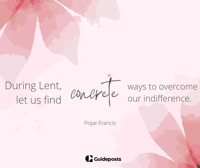 pink flowers with a lent quote by Pop Francis