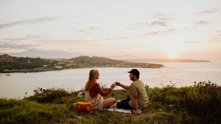 A couple having a picnic.