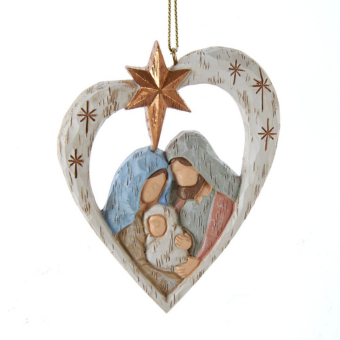 Heart Shaped Nativity Ornament